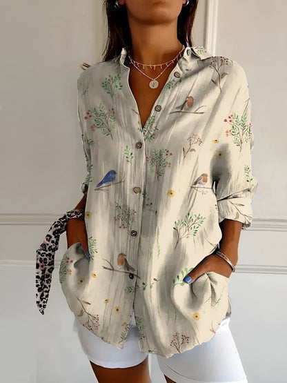 CM | Blusa casual con flores y ondas