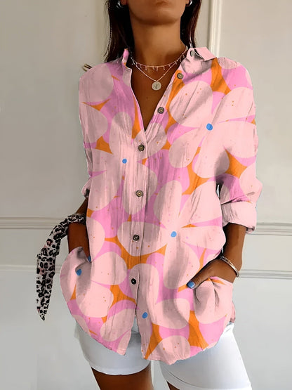 CM | Blusa casual con flores y ondas