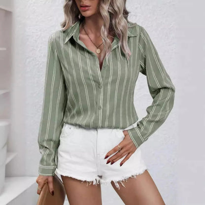 CM | Blusa abotonada vintage y a rayas