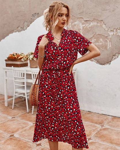 CM | vestido midi holgado para mujer con cinturón